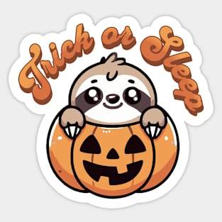 Halloween Sloth Trick or Sleep Cute Sloth Pumpkin Sticker